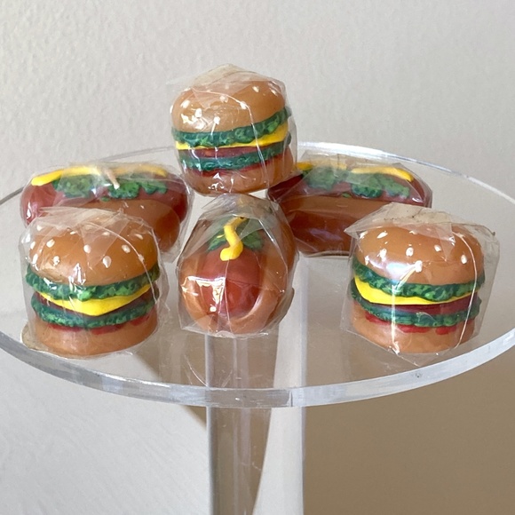 Hamburger Hotdog Floating Candles BBQ Party Outdoor Barbecue Decor Set of 6 NIP - Picture 13 of 13